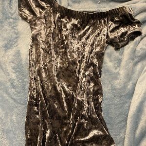 Velvet soft dark grey dress